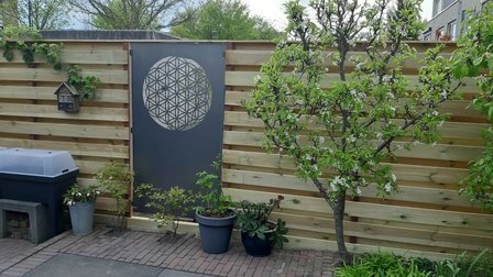 Cortenstaal Schutting Flower of Life