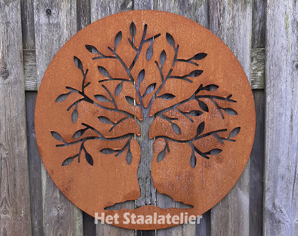 cortenstaal wanddecoratie tree of life V2