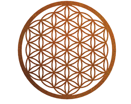 Cortenstaal wanddecoratie flower of life