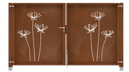 Stalen poort met patroon