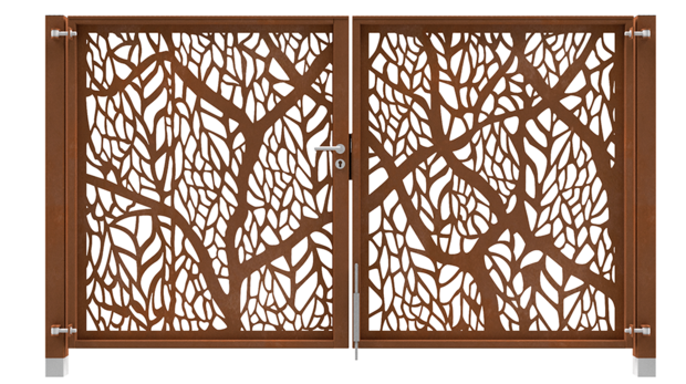 Cortenstalen poort bladnerf