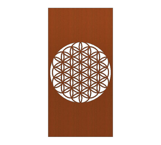 Cortenstaal Schutting flower of life