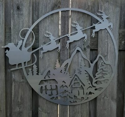 Cortenstaal wanddecoratie Kerstmis