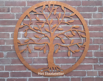 Cortenstaal wanddecoratie Tree of Life 50cm