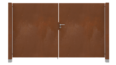 Dubbele Cortenstaal Poort Dicht