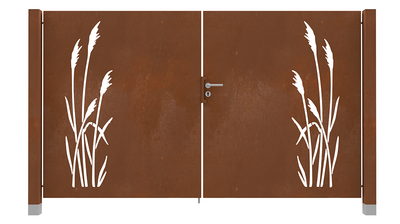 Dubbele Cortenstaal Poort Wuivend Riet