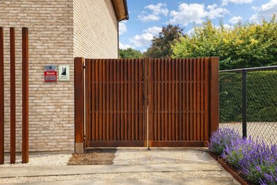 Dubbele Cortenstaal Lamellenpoort