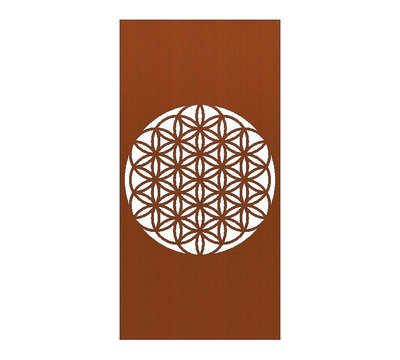 Cortenstaal Schutting Flower of Life