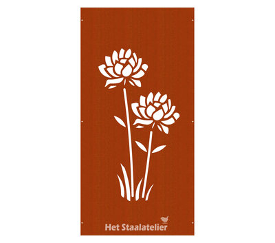 Cortenstaal Schutting Bloem